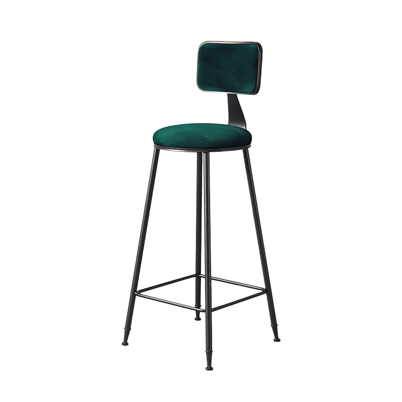 Contemporary Style Barstool Round Low Back Bar Stool with Black Frame Green 1 Piece Counter Stool(26"H) Clearhalo 'Bar Furniture' 'Bar Stools' 'bar_stools' 'furn' 'furn_bar_stools' 'Furniture' 'Kitchen & Dining Furniture' 6394982