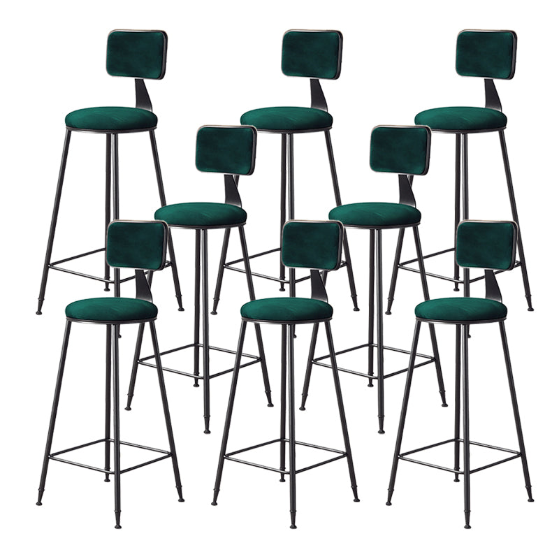 Contemporary Style Barstool Round Low Back Bar Stool with Black Frame Green 8 Piece Set Counter Stool(26"H) Clearhalo 'Bar Furniture' 'Bar Stools' 'bar_stools' 'furn' 'furn_bar_stools' 'Furniture' 'Kitchen & Dining Furniture' 6394986