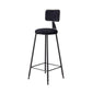 Contemporary Style Barstool Round Low Back Bar Stool with Black Frame Black 1 Piece Counter Stool(26"H) Clearhalo 'Bar Furniture' 'Bar Stools' 'bar_stools' 'furn' 'furn_bar_stools' 'Furniture' 'Kitchen & Dining Furniture' 6394992