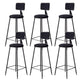 Contemporary Style Barstool Round Low Back Bar Stool with Black Frame Black 6 Piece Set Counter Stool(26"H) Clearhalo 'Bar Furniture' 'Bar Stools' 'bar_stools' 'furn' 'furn_bar_stools' 'Furniture' 'Kitchen & Dining Furniture' 6394995
