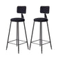 Contemporary Style Barstool Round Low Back Bar Stool with Black Frame Black 2 Piece Set Bar Stool(30"H) Clearhalo 'Bar Furniture' 'Bar Stools' 'bar_stools' 'furn' 'furn_bar_stools' 'Furniture' 'Kitchen & Dining Furniture' 6394998
