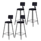 Contemporary Style Barstool Round Low Back Bar Stool with Black Frame Black 4 Piece Set Bar Stool(30"H) Clearhalo 'Bar Furniture' 'Bar Stools' 'bar_stools' 'furn' 'furn_bar_stools' 'Furniture' 'Kitchen & Dining Furniture' 6394999