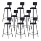 Contemporary Style Barstool Round Low Back Bar Stool with Black Frame Black 8 Piece Set Bar Stool(30"H) Clearhalo 'Bar Furniture' 'Bar Stools' 'bar_stools' 'furn' 'furn_bar_stools' 'Furniture' 'Kitchen & Dining Furniture' 6395001