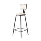Contemporary Style Barstool Round Low Back Bar Stool with Black Frame White 1 Piece Counter Stool(26"H) Clearhalo 'Bar Furniture' 'Bar Stools' 'bar_stools' 'furn' 'furn_bar_stools' 'Furniture' 'Kitchen & Dining Furniture' 6395002