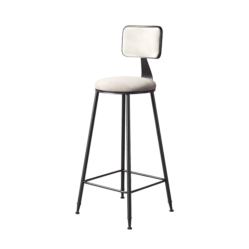 Contemporary Style Barstool Round Low Back Bar Stool with Black Frame White 1 Piece Bar Stool(30"H) Clearhalo 'Bar Furniture' 'Bar Stools' 'bar_stools' 'furn' 'furn_bar_stools' 'Furniture' 'Kitchen & Dining Furniture' 6395007