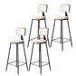 Contemporary Style Barstool Round Low Back Bar Stool with Black Frame White 4 Piece Set Bar Stool(30"H) Clearhalo 'Bar Furniture' 'Bar Stools' 'bar_stools' 'furn' 'furn_bar_stools' 'Furniture' 'Kitchen & Dining Furniture' 6395009