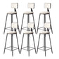Contemporary Style Barstool Round Low Back Bar Stool with Black Frame White 6 Piece Set Bar Stool(30"H) Clearhalo 'Bar Furniture' 'Bar Stools' 'bar_stools' 'furn' 'furn_bar_stools' 'Furniture' 'Kitchen & Dining Furniture' 6395010