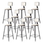 Contemporary Style Barstool Round Low Back Bar Stool with Black Frame White 8 Piece Set Bar Stool(30"H) Clearhalo 'Bar Furniture' 'Bar Stools' 'bar_stools' 'furn' 'furn_bar_stools' 'Furniture' 'Kitchen & Dining Furniture' 6395011