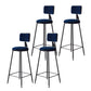 Contemporary Style Barstool Round Low Back Bar Stool with Black Frame Blue 4 Piece Set Counter Stool(26"H) Clearhalo 'Bar Furniture' 'Bar Stools' 'bar_stools' 'furn' 'furn_bar_stools' 'Furniture' 'Kitchen & Dining Furniture' 6395014