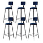 Contemporary Style Barstool Round Low Back Bar Stool with Black Frame Blue 6 Piece Set Counter Stool(26"H) Clearhalo 'Bar Furniture' 'Bar Stools' 'bar_stools' 'furn' 'furn_bar_stools' 'Furniture' 'Kitchen & Dining Furniture' 6395015