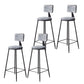 Contemporary Style Barstool Round Low Back Bar Stool with Black Frame Grey 4 Piece Set Counter Stool(26"H) Clearhalo 'Bar Furniture' 'Bar Stools' 'bar_stools' 'furn' 'furn_bar_stools' 'Furniture' 'Kitchen & Dining Furniture' 6395023