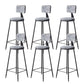 Contemporary Style Barstool Round Low Back Bar Stool with Black Frame Grey 6 Piece Set Bar Stool(30"H) Clearhalo 'Bar Furniture' 'Bar Stools' 'bar_stools' 'furn' 'furn_bar_stools' 'Furniture' 'Kitchen & Dining Furniture' 6395028