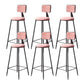 Contemporary Style Barstool Round Low Back Bar Stool with Black Frame Pink 6 Piece Set Bar Stool(30"H) Clearhalo 'Bar Furniture' 'Bar Stools' 'bar_stools' 'furn' 'furn_bar_stools' 'Furniture' 'Kitchen & Dining Furniture' 6395038
