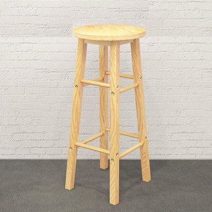 Industrial Wooden Counter Height Stools with Footrest Bar Stool Wood 1 Piece Clearhalo 'Bar Furniture' 'Bar Stools' 'bar_stools' 'furn' 'furn_bar_stools' 'Furniture' 'Kitchen & Dining Furniture' 6395127