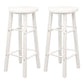 Industrial Wooden Counter Height Stools with Footrest Bar Stool White 2 Piece Set Bar Stool (28" H) Clearhalo 'Bar Furniture' 'Bar Stools' 'bar_stools' 'furn' 'furn_bar_stools' 'Furniture' 'Kitchen & Dining Furniture' 6395129