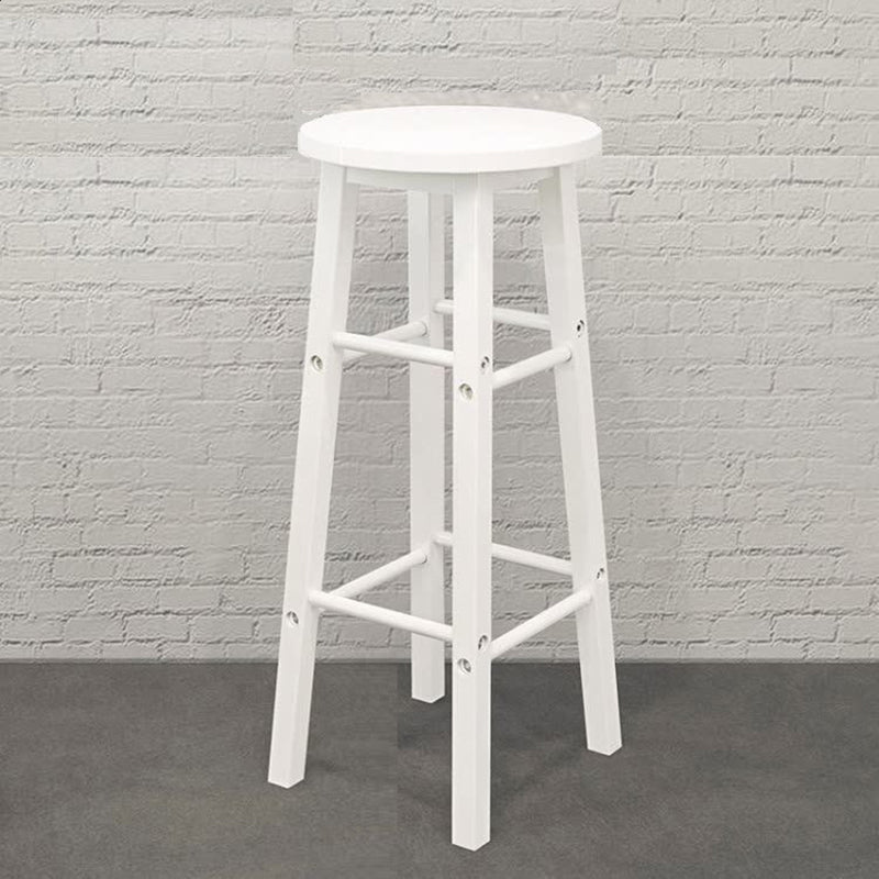 Industrial Wooden Counter Height Stools with Footrest Bar Stool White 1 Piece Clearhalo 'Bar Furniture' 'Bar Stools' 'bar_stools' 'furn' 'furn_bar_stools' 'Furniture' 'Kitchen & Dining Furniture' 6395131