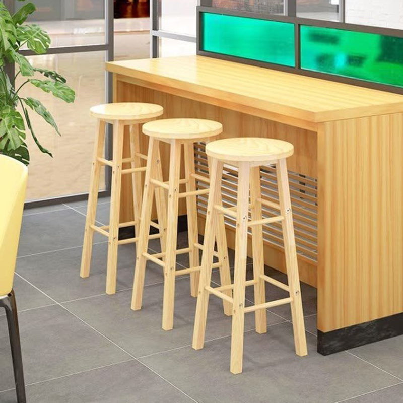 Industrial Wooden Counter Height Stools with Footrest Bar Stool Clearhalo 'Bar Furniture' 'Bar Stools' 'bar_stools' 'furn' 'furn_bar_stools' 'Furniture' 'Kitchen & Dining Furniture' 6395133