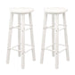 Industrial Wooden Counter Height Stools with Footrest Bar Stool White 2 Piece Set Bar Stool(31"H) Clearhalo 'Bar Furniture' 'Bar Stools' 'bar_stools' 'furn' 'furn_bar_stools' 'Furniture' 'Kitchen & Dining Furniture' 6395136