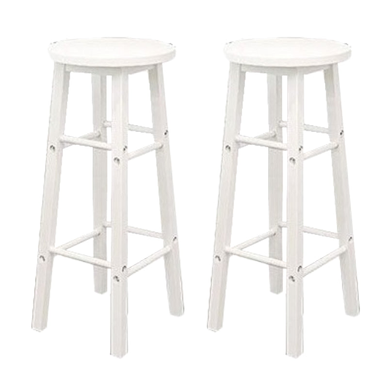 Industrial Wooden Counter Height Stools with Footrest Bar Stool White 2 Piece Set Bar Stool(31"H) Clearhalo 'Bar Furniture' 'Bar Stools' 'bar_stools' 'furn' 'furn_bar_stools' 'Furniture' 'Kitchen & Dining Furniture' 6395136
