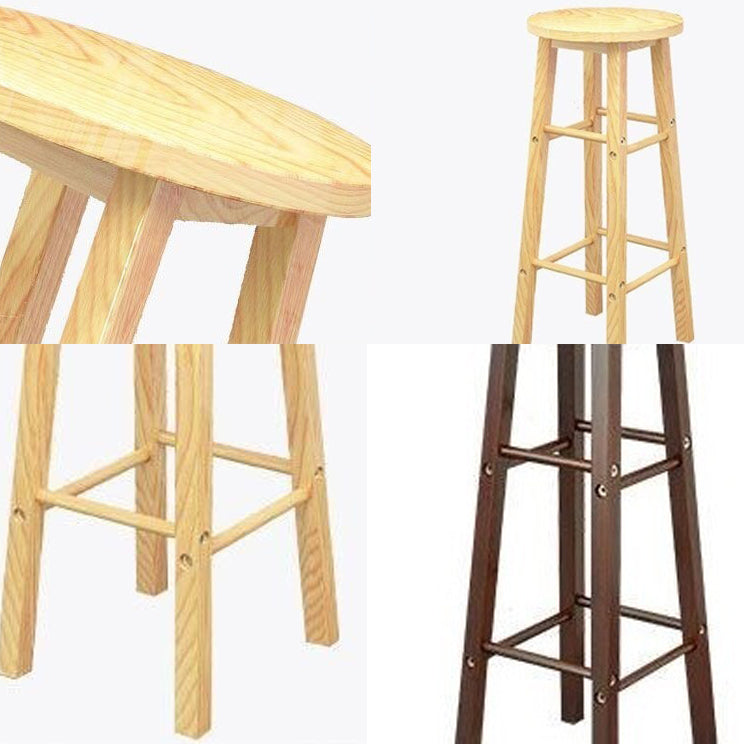 Industrial Wooden Counter Height Stools with Footrest Bar Stool Clearhalo 'Bar Furniture' 'Bar Stools' 'bar_stools' 'furn' 'furn_bar_stools' 'Furniture' 'Kitchen & Dining Furniture' 6395138