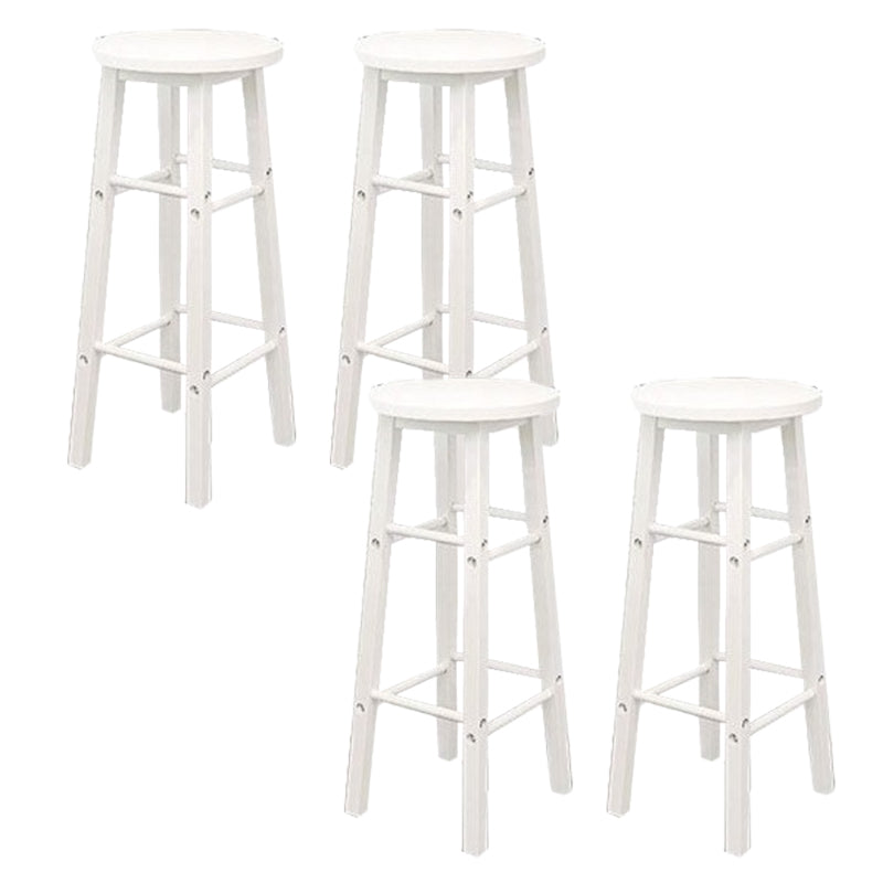 Industrial Wooden Counter Height Stools with Footrest Bar Stool White 4 Piece Set Bar Stool(31"H) Clearhalo 'Bar Furniture' 'Bar Stools' 'bar_stools' 'furn' 'furn_bar_stools' 'Furniture' 'Kitchen & Dining Furniture' 6395139