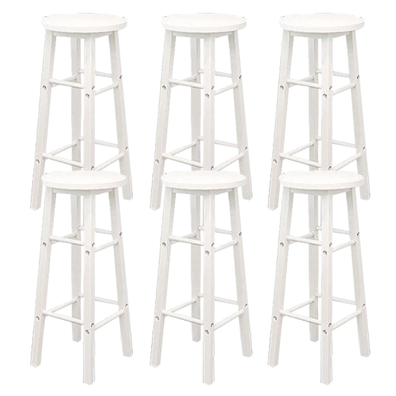 Industrial Wooden Counter Height Stools with Footrest Bar Stool White 6 Piece Set Bar Stool(31"H) Clearhalo 'Bar Furniture' 'Bar Stools' 'bar_stools' 'furn' 'furn_bar_stools' 'Furniture' 'Kitchen & Dining Furniture' 6395140