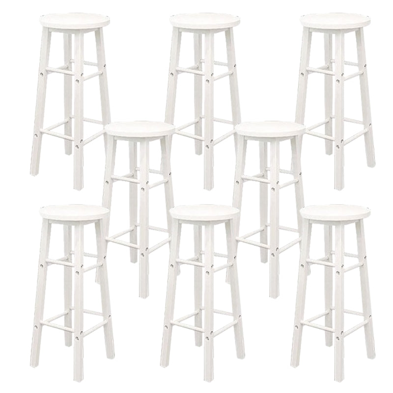 Industrial Wooden Counter Height Stools with Footrest Bar Stool White 8 Piece Set Bar Stool(31"H) Clearhalo 'Bar Furniture' 'Bar Stools' 'bar_stools' 'furn' 'furn_bar_stools' 'Furniture' 'Kitchen & Dining Furniture' 6395142