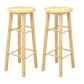 Industrial Wooden Counter Height Stools with Footrest Bar Stool Wood 2 Piece Set Bar Stool (28" H) Clearhalo 'Bar Furniture' 'Bar Stools' 'bar_stools' 'furn' 'furn_bar_stools' 'Furniture' 'Kitchen & Dining Furniture' 6395143