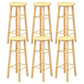 Industrial Wooden Counter Height Stools with Footrest Bar Stool Wood 6 Piece Set Bar Stool (28" H) Clearhalo 'Bar Furniture' 'Bar Stools' 'bar_stools' 'furn' 'furn_bar_stools' 'Furniture' 'Kitchen & Dining Furniture' 6395145