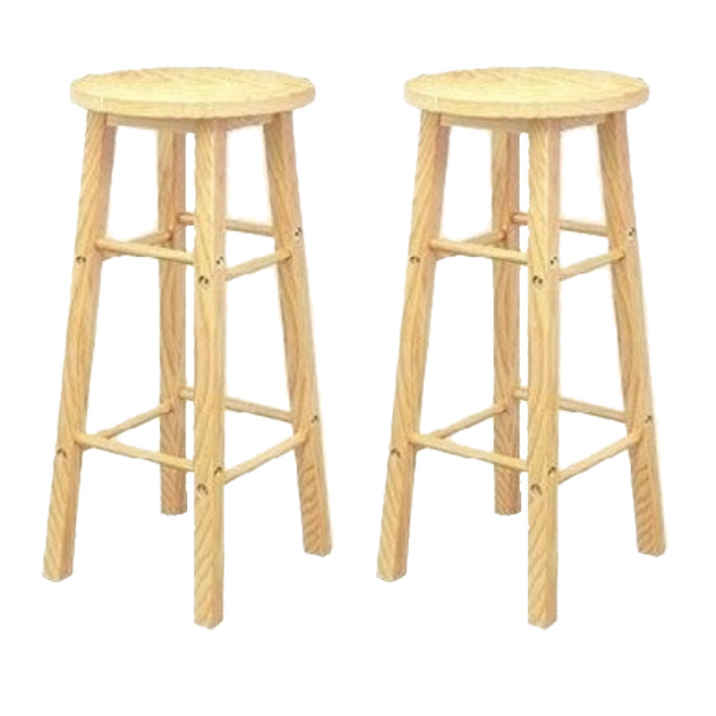 Industrial Wooden Counter Height Stools with Footrest Bar Stool Wood 2 Piece Set Bar Stool(31"H) Clearhalo 'Bar Furniture' 'Bar Stools' 'bar_stools' 'furn' 'furn_bar_stools' 'Furniture' 'Kitchen & Dining Furniture' 6395147