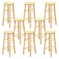 Industrial Wooden Counter Height Stools with Footrest Bar Stool Wood 8 Piece Set Bar Stool(31"H) Clearhalo 'Bar Furniture' 'Bar Stools' 'bar_stools' 'furn' 'furn_bar_stools' 'Furniture' 'Kitchen & Dining Furniture' 6395150