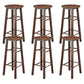 Industrial Wooden Counter Height Stools with Footrest Bar Stool Walnut 6 Piece Set Bar Stool (28" H) Clearhalo 'Bar Furniture' 'Bar Stools' 'bar_stools' 'furn' 'furn_bar_stools' 'Furniture' 'Kitchen & Dining Furniture' 6395153