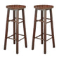 Industrial Wooden Counter Height Stools with Footrest Bar Stool Walnut 2 Piece Set Bar Stool(31"H) Clearhalo 'Bar Furniture' 'Bar Stools' 'bar_stools' 'furn' 'furn_bar_stools' 'Furniture' 'Kitchen & Dining Furniture' 6395155