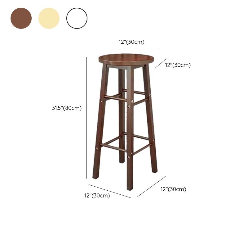 Industrial Wooden Counter Height Stools with Footrest Bar Stool Clearhalo 'Bar Furniture' 'Bar Stools' 'bar_stools' 'furn' 'furn_bar_stools' 'Furniture' 'Kitchen & Dining Furniture' 6395160