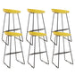 Taburetes de altura de mostrador de metal Glam con taburete de bar con reposapiés para interiores