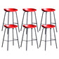 Contemporary Metal Counter Height Stools Low Back Bar Stool with Footrest Red 6 Piece Set Clearhalo 'Bar Furniture' 'Bar Stools' 'bar_stools' 'furn' 'furn_bar_stools' 'Furniture' 'Kitchen & Dining Furniture' 6395290