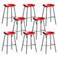 Contemporary Metal Counter Height Stools Low Back Bar Stool with Footrest Red 8 Piece Set Clearhalo 'Bar Furniture' 'Bar Stools' 'bar_stools' 'furn' 'furn_bar_stools' 'Furniture' 'Kitchen & Dining Furniture' 6395292