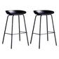 Contemporary Metal Counter Height Stools Low Back Bar Stool with Footrest Black 2 Piece Set Clearhalo 'Bar Furniture' 'Bar Stools' 'bar_stools' 'furn' 'furn_bar_stools' 'Furniture' 'Kitchen & Dining Furniture' 6395295