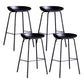 Contemporary Metal Counter Height Stools Low Back Bar Stool with Footrest Black 4 Piece Set Clearhalo 'Bar Furniture' 'Bar Stools' 'bar_stools' 'furn' 'furn_bar_stools' 'Furniture' 'Kitchen & Dining Furniture' 6395296