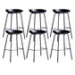 Contemporary Metal Counter Height Stools Low Back Bar Stool with Footrest Black 6 Piece Set Clearhalo 'Bar Furniture' 'Bar Stools' 'bar_stools' 'furn' 'furn_bar_stools' 'Furniture' 'Kitchen & Dining Furniture' 6395299