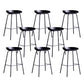 Contemporary Metal Counter Height Stools Low Back Bar Stool with Footrest Black 8 Piece Set Clearhalo 'Bar Furniture' 'Bar Stools' 'bar_stools' 'furn' 'furn_bar_stools' 'Furniture' 'Kitchen & Dining Furniture' 6395301