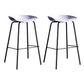 Contemporary Metal Counter Height Stools Low Back Bar Stool with Footrest White 2 Piece Set Clearhalo 'Bar Furniture' 'Bar Stools' 'bar_stools' 'furn' 'furn_bar_stools' 'Furniture' 'Kitchen & Dining Furniture' 6395303