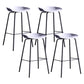 Contemporary Metal Counter Height Stools Low Back Bar Stool with Footrest White 4 Piece Set Clearhalo 'Bar Furniture' 'Bar Stools' 'bar_stools' 'furn' 'furn_bar_stools' 'Furniture' 'Kitchen & Dining Furniture' 6395305