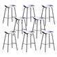 Contemporary Metal Counter Height Stools Low Back Bar Stool with Footrest White 8 Piece Set Clearhalo 'Bar Furniture' 'Bar Stools' 'bar_stools' 'furn' 'furn_bar_stools' 'Furniture' 'Kitchen & Dining Furniture' 6395308