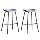 Contemporary Metal Counter Height Stools Low Back Bar Stool with Footrest Grey 2 Piece Set Clearhalo 'Bar Furniture' 'Bar Stools' 'bar_stools' 'furn' 'furn_bar_stools' 'Furniture' 'Kitchen & Dining Furniture' 6395309