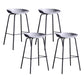Contemporary Metal Counter Height Stools Low Back Bar Stool with Footrest Grey 4 Piece Set Clearhalo 'Bar Furniture' 'Bar Stools' 'bar_stools' 'furn' 'furn_bar_stools' 'Furniture' 'Kitchen & Dining Furniture' 6395310