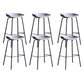 Contemporary Metal Counter Height Stools Low Back Bar Stool with Footrest Grey 6 Piece Set Clearhalo 'Bar Furniture' 'Bar Stools' 'bar_stools' 'furn' 'furn_bar_stools' 'Furniture' 'Kitchen & Dining Furniture' 6395311