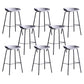 Contemporary Metal Counter Height Stools Low Back Bar Stool with Footrest Grey 8 Piece Set Clearhalo 'Bar Furniture' 'Bar Stools' 'bar_stools' 'furn' 'furn_bar_stools' 'Furniture' 'Kitchen & Dining Furniture' 6395312