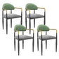 Modern Armless Backrest Counter Stool Iron Bar Stool with Cushion for Dining Room