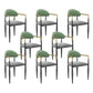 Modern Armless Backrest Counter Stool Iron Bar Stool with Cushion for Dining Room